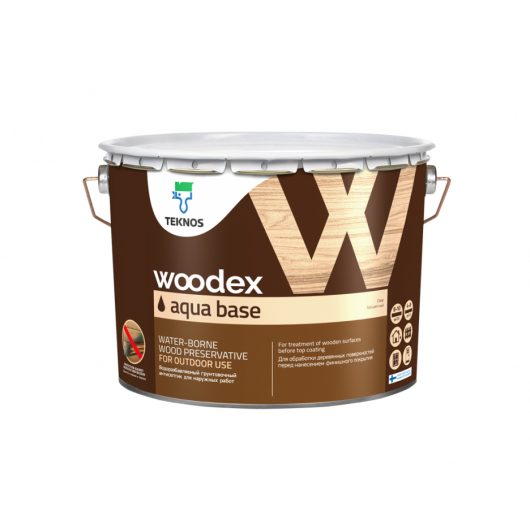 Водоразбавляемый грунтовочный антисептик для защиты древесины, содержащий масло Teknos Woodex Aqua Base