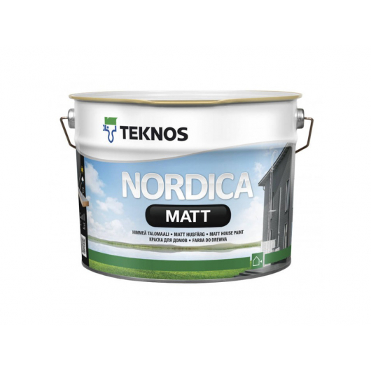 Водоразбавляемая акрилатная краска по дереву для наружных работ Teknos Nordica Matt матовая База3