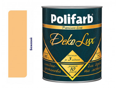 Алкидно-уретановая эмаль DekoLux для дерева и металла Polifarb глянцевая бежевая - Tricolor Алкидно-уретановая эмаль DekoLux для дерева и металла Polifarb глянцевая бежевая