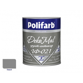 Антикоррозионная алкидная грунтовка для металла DekoMal ГФ-021 Polifarb матовая серая
