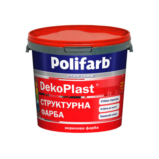 Структурна фарба для фасадів та інтер'єрів Polifarb DekoPlast біла - интернет-магазин tricolor.com.ua