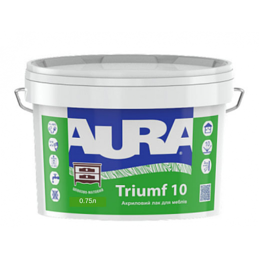 Лак акриловий Aura Triumf 10 для меблів шовковисто-матовий