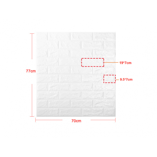 3D панель на клейкій основі «Цегла» 5 мм #1 біла - изображение 10 - интернет-магазин tricolor.com.ua