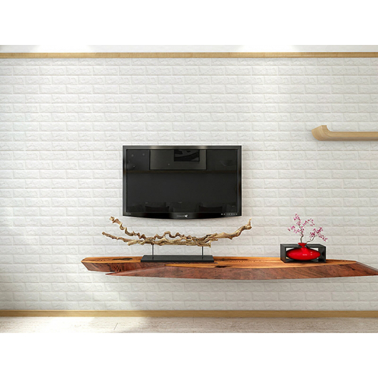 3D панель на клейкій основі «Цегла» 7 мм #1 біла - изображение 5 - интернет-магазин tricolor.com.ua
