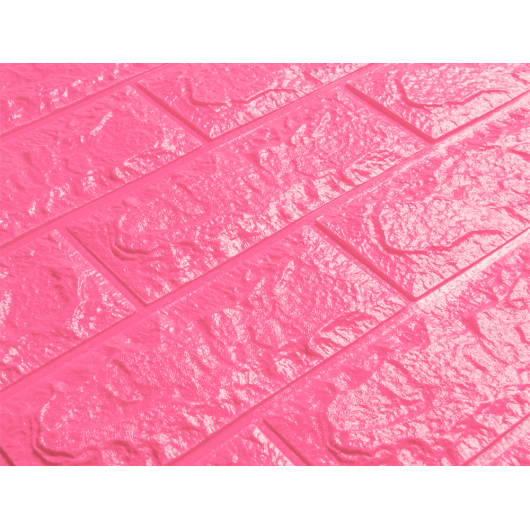 3D панель на клейкій основі «Цегла» 7 мм #6 темно-рожева - изображение 2 - интернет-магазин tricolor.com.ua