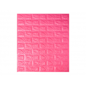 Самоклеящаяся декоративная 3D панель «Кирпич» 7 мм #6 темно-розовая - интернет-магазин tricolor.com.ua