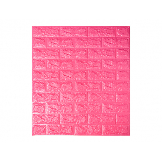 3D панель на клейкій основі «Цегла» 7 мм #6 темно-рожева - интернет-магазин tricolor.com.ua