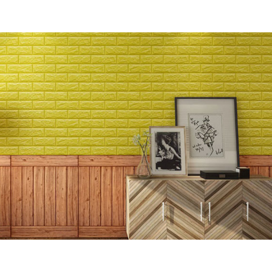 3D панель на клейкій основі «Цегла» 7 мм #10 жовта - изображение 2 - интернет-магазин tricolor.com.ua