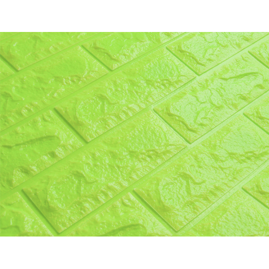 3D панель на клейкій основі «Цегла» 7 мм #13 зелена - изображение 2 - интернет-магазин tricolor.com.ua
