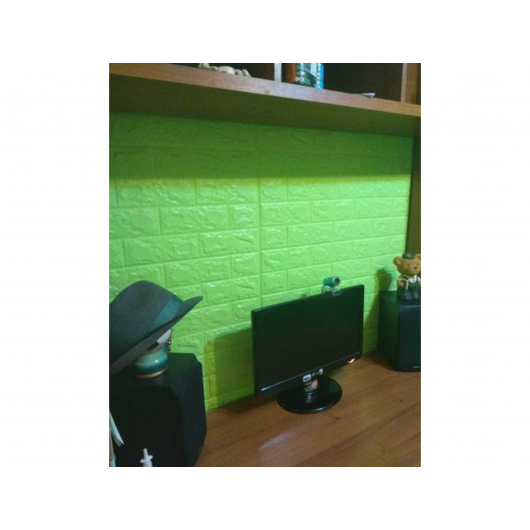 3D панель на клейкій основі «Цегла» 7 мм #13 зелена - изображение 3 - интернет-магазин tricolor.com.ua