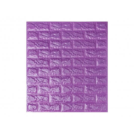 3D панель на клейкій основі «Цегла» 7 мм #16 фіолетова - интернет-магазин tricolor.com.ua