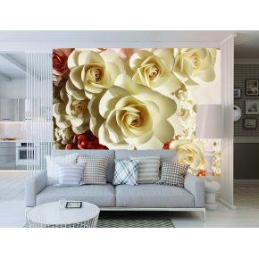 Фотообои Lux Design #22 Белые розы - изображение 2 - интернет-магазин tricolor.com.ua