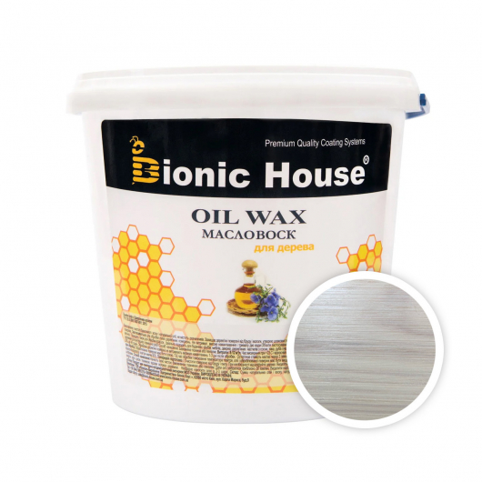 Олія-віск для дерева з бджолиним воском Bionic House в кольорі Біле напівпрозоре - интернет-магазин tricolor.com.ua