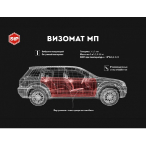 Вібропоглинаючий матеріал StP Vizomat MP Визомат МП 2,7мм 0,53м*0,75м - изображение 4 - интернет-магазин tricolor.com.ua