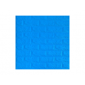 Самоклеящаяся декоративная 3D панель «Кирпич» 7 мм #3 синяя