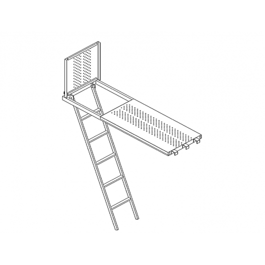 Настил стальной с люком и лестницей 0,65*2,5 м Пионер леса модульные - интернет-магазин tricolor.com.ua